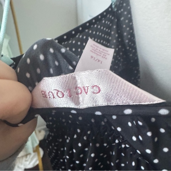 Black Polka Dot babydoll with baby Blue lace Accents 14/16 - Picture 6 of 6